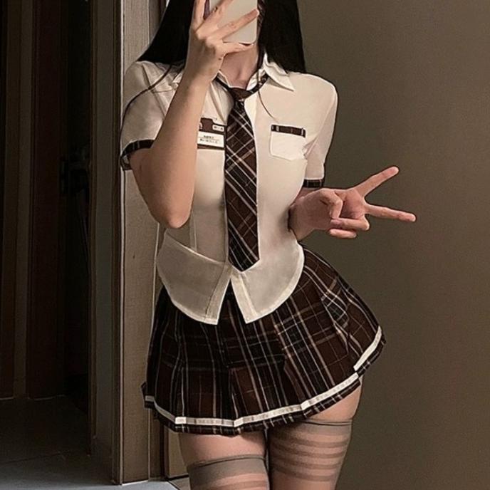 Seragam sekolah kostum wanita sexy JK cosplay student korea
