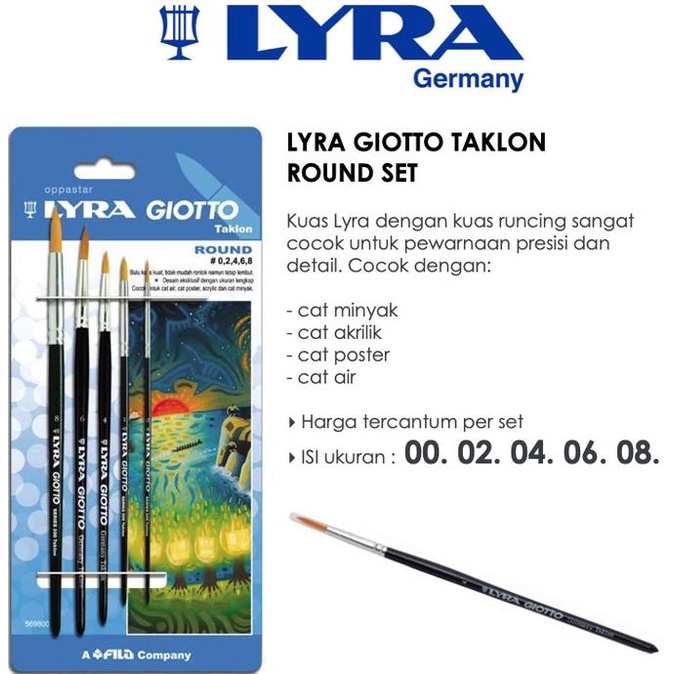 

Lyra Brush Art Round Set 5 Pcs Kuas Kualitas Premium