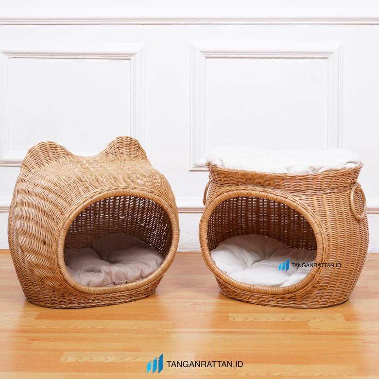 bisa cod Rumah Kucing / Kandang Tempat Tidur Kucing Tingkat Rotan Asli MURAH MERIAH