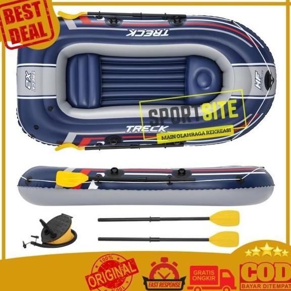 Bestway Hydro Force Treck X2 Boat Set Perahu Karet Dayung Pompa Diskon