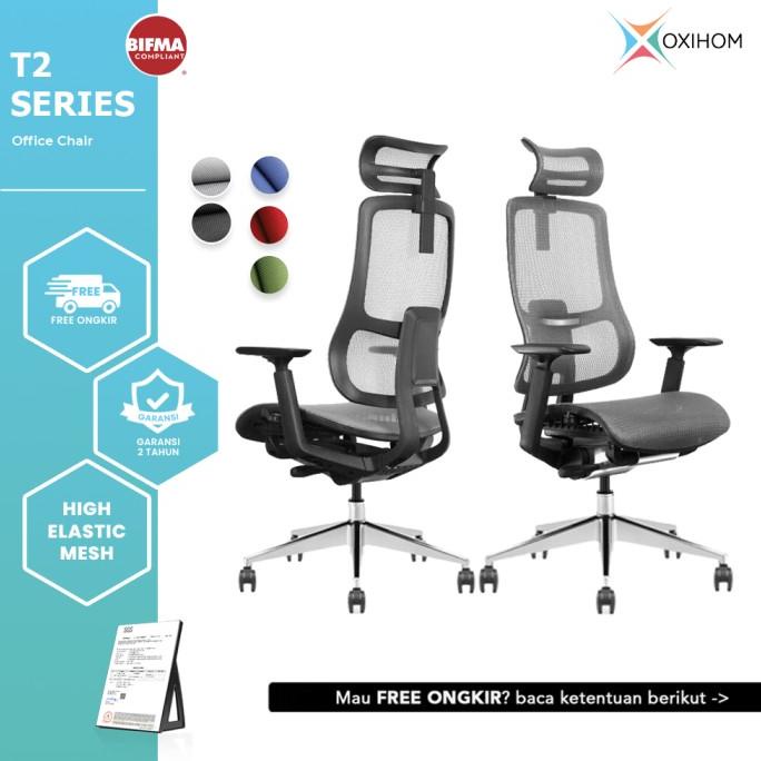 Oxihom T2 Full Mesh Kursi Kantor Kursi Gaming Belajar Jaring Hidrolik