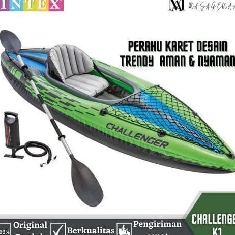 Perahu Karet Dayung Kayak Kano Set Pompa Untuk Mancing 1 Orang Dewasa