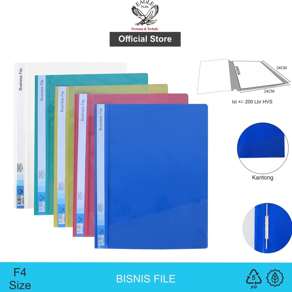 

Best Seller.. EAGLE Map Plastik / Business File / Bisnis File / Map Snel / Map Plastik Acco Ukuran F4 (Folio) 07Y