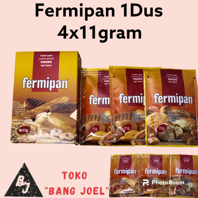 

Fermipan 1 Dus 4 Saset X 11Gram / Fermipan Ragi Instan Premium / Ragi Roti / Ragi Kue / Bahan Kue