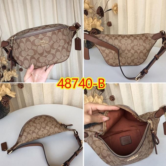 COACH WOMEN SIGNATURE BELT BAG BROWN BLACK