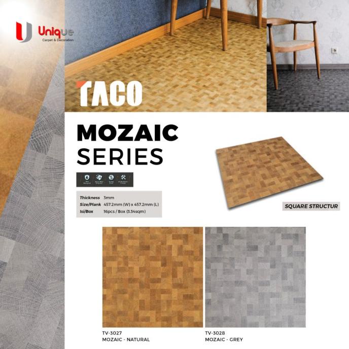 TACO Vinyl Lantai 3mm - Vinyl Plank TACO Tebal 3mm