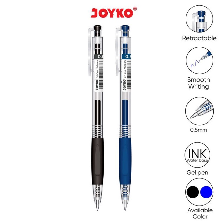 

Special Price.. (12pc) Gel Pen Pulpen Pena Joyko GP-346 My Team 0.5 mm HMH