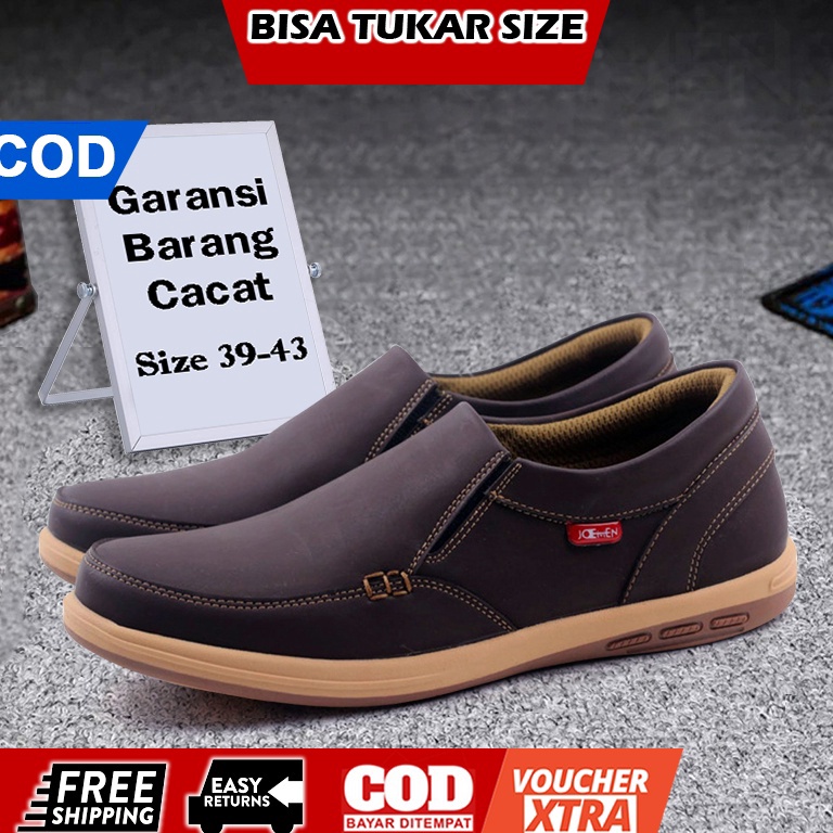 87 Sepatu Slip On Pantofel Pria - sepatu kulit acara kerja casual formal laki laki dewasa tanpa tali