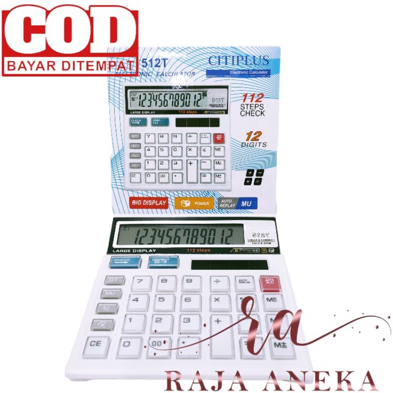 

zcnb -72 KALKULATOR CITIZEN / CITIPLUS KRAMIK 512T 12 Digit PUTIH ELEGANT MURAH 512 HFY