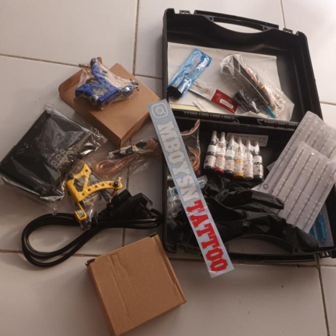 READY peralatan tato set tinggal pakai mesin tato koil