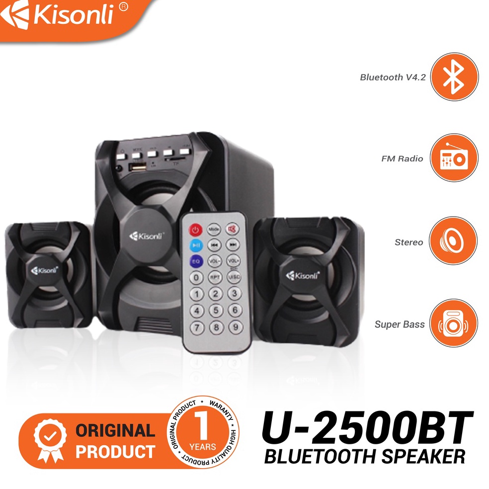 Promo MenarikZ5l5K Kisonli Speaker Bluetooth Bass Gaming U-2500BT Garansi 1 Tahun Resmi