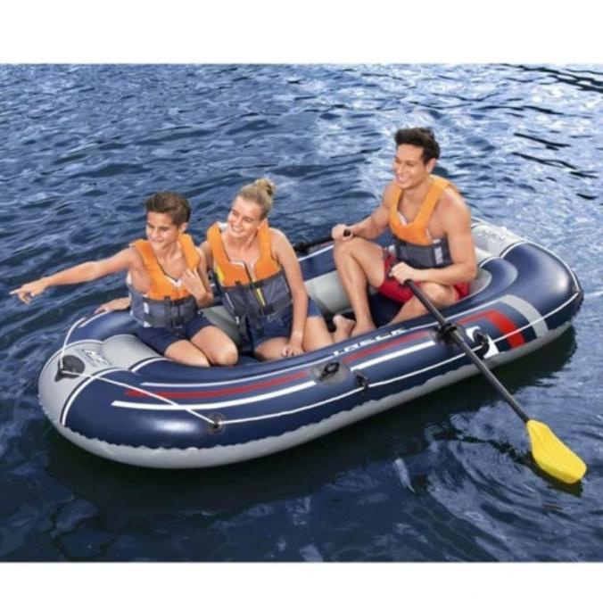 PERAHU KARET 3 PENUMPANG BESTWAY HYDRO FORCE RAFT BOAT TRECK X2 SET