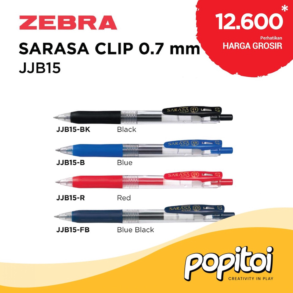 

[PNI] ZEBRA SARASA CLIP JJB15 Gel Pen 0.7 mm Pulpen ❊Produk