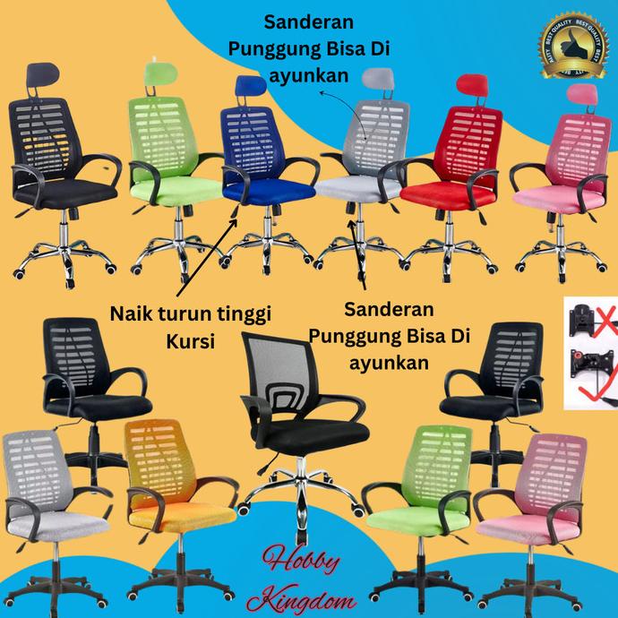 Kursi Kerja Kursi Kantor Kursi Jaring Hidrolik Eksekutif Kaki Nylon
