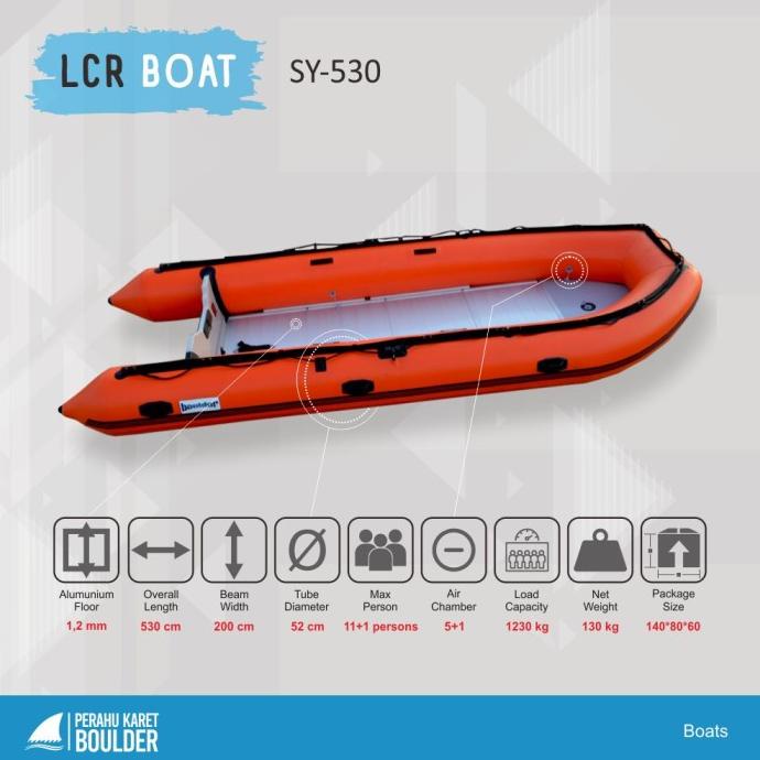 Unik BOULDER INFLATABLE LCR BOAT 530 PERAHU KARET Diskon