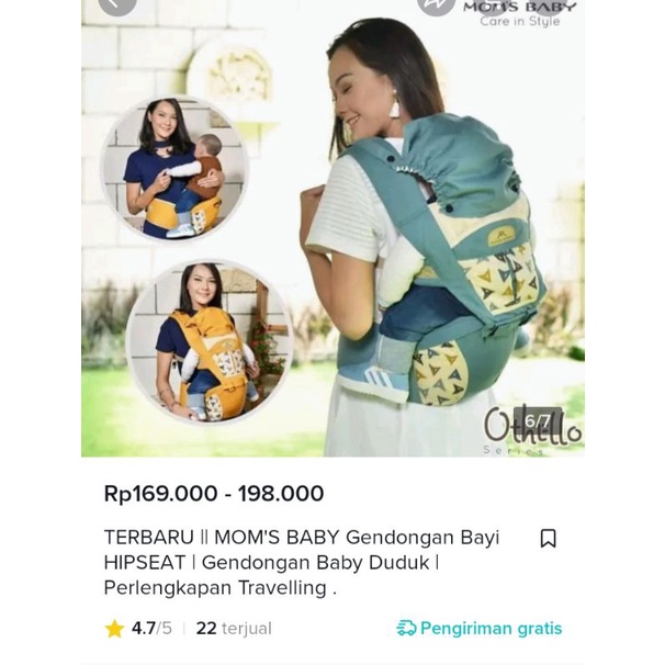 gendongan bayi hipseat moms baby