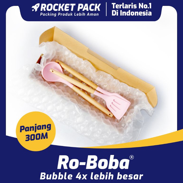 

Kualitas Premium Inflatable Air Bubble Cushion Wrap Ro-Boba 300m 40x30cm Rocket Pack REGULER 99M