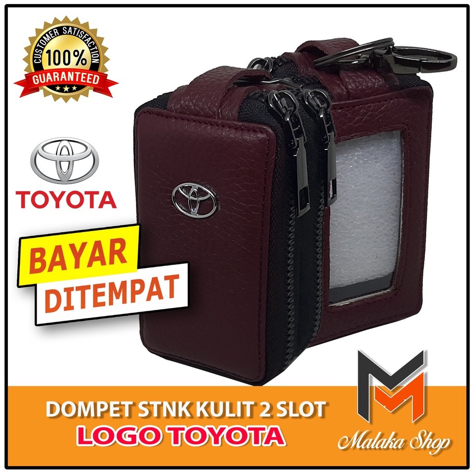 Murah banget Gantungan Kunci kulit Dompet STNK Mobil motor Dompet Remot Mobil Doubel Zipper 2 slot L