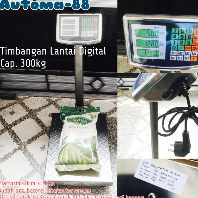 Timbangan Lantai Digital 300kg beras 300 kg Barang Beras Duduk AC 220V