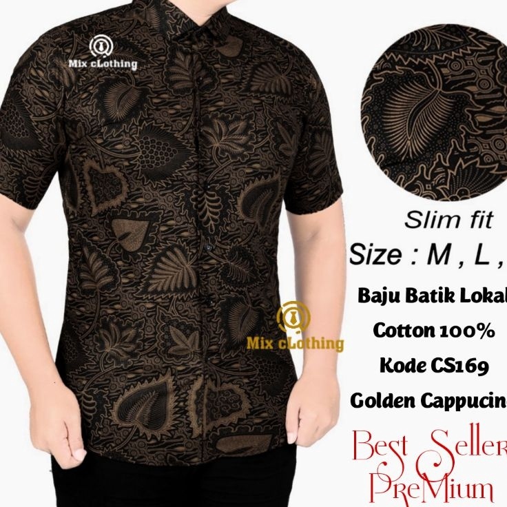 ✤BigSale✤ CBS 725 HEM KEMEJA BATIK PRIA SLIM FIT LENGAN PENDEK COLIN DION
