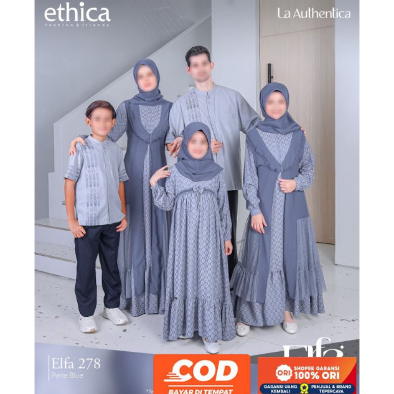 SARIMBIT ETHICA ELFA 278 PARIE BLUE / SARIMBIT ETHICA TERBARU 2023 / SARIMBIT KELUARGA / BAJU COUPLE