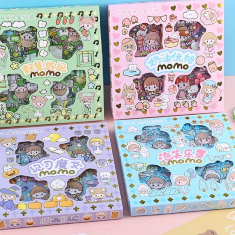 

(H◆◆.9Z) Stiker Momo x BTS 100 pcs Stiker Motif Korea Lucu Anti Air Stiker Waterproof isi 100 -banyak diminati..