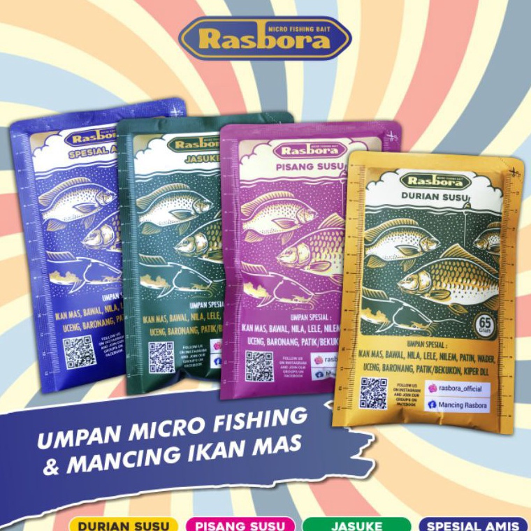 LJVX7462  Umpan ikan mas Rasbora Jasuke Spesial Amis Durian Susu Pisang Susu Kemasan 65gr