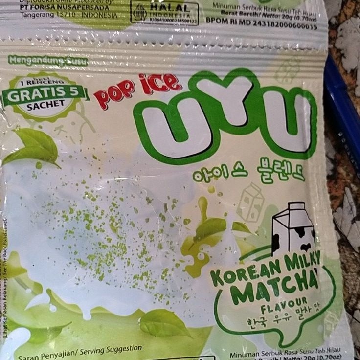 

SBHV5228 Terbaru 3.3 Pop Ice UYU Baru isi 15sachet, per renteng.