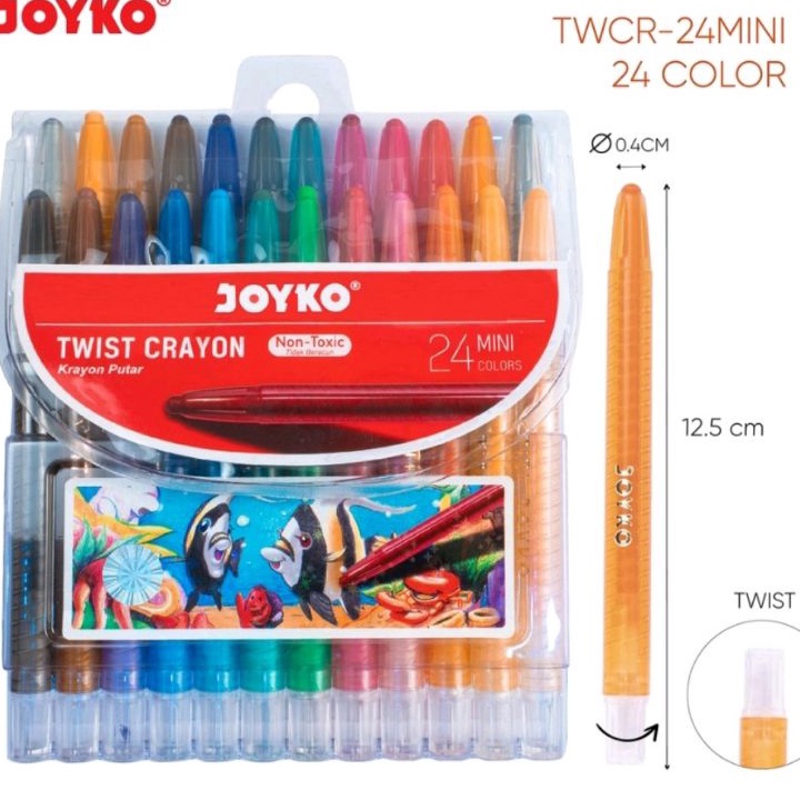 

↑Promo Crayon Putar Mini 24 Warna Joyko TWCR-24Mini Twist Crayon R83