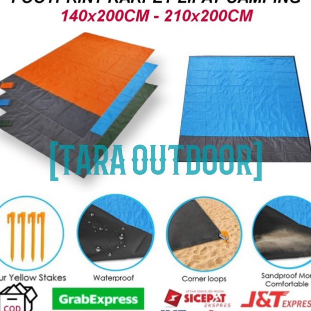 matras karpet tikar lipat footprint camping piknik outdoor waterproof - Biru, KECIL