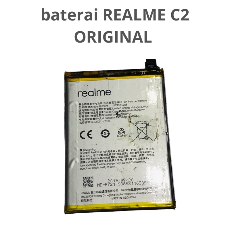baterai REALME C2 ORIGINAL