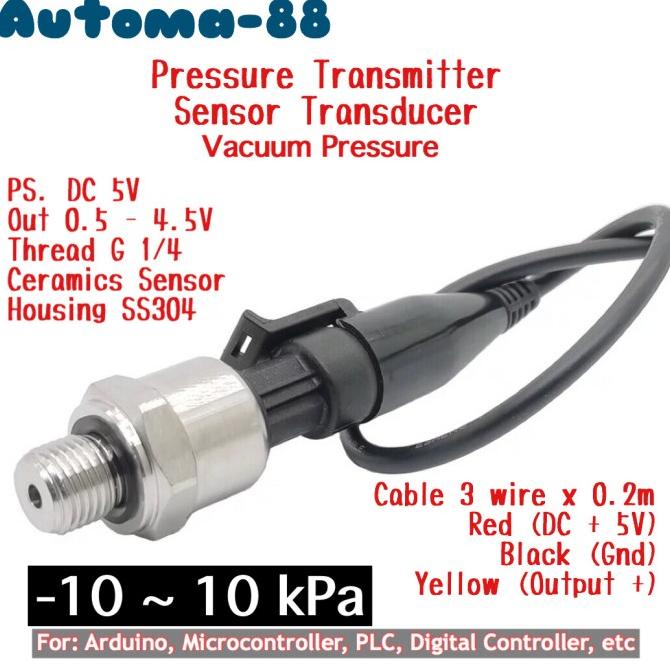 Low Pressure Sensor Transducer -10kPa - 10kPa Arduino 5V Vacuum Vaccum