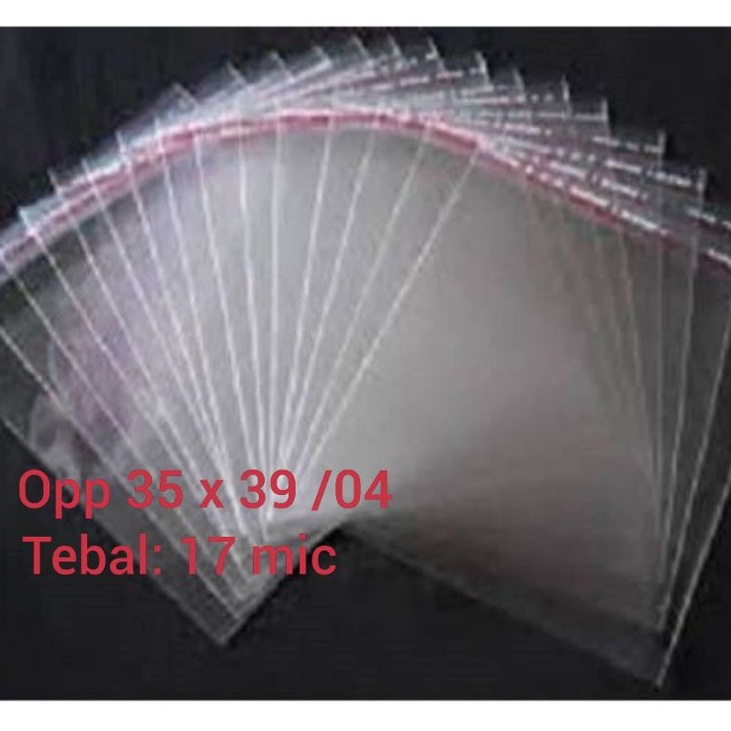 

➶Bayar Di Tempat Plastik Bening OPP Baju Seal Lem Uk 35 x 39 cm / 04 Tebal 17 micron Isi 100 Lembar Per Pack W78 ✯