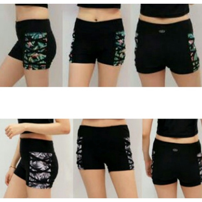✓ celana hotpants sport wanita NYL - Hitam