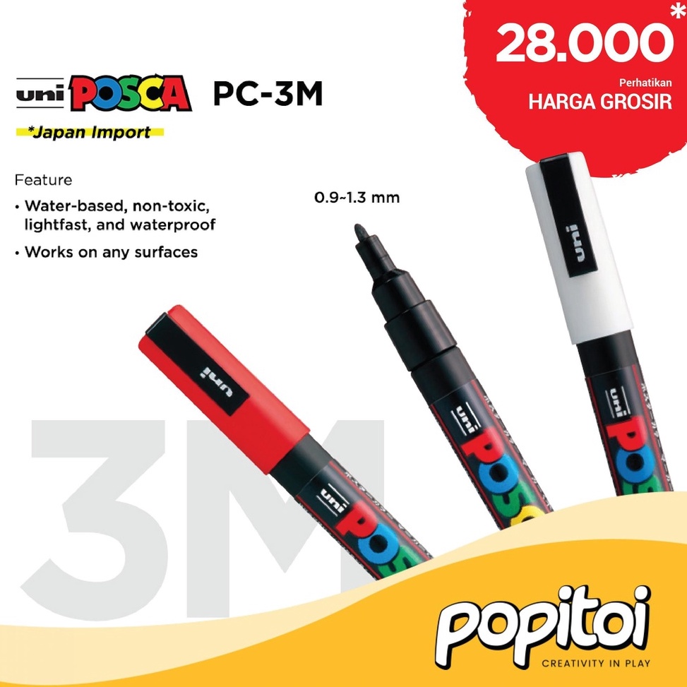 

❉Ready UNI POSCA PC-3M Paint Marker (Fine Point) Spidol warna warni PC 3M PC3M L74 ✽