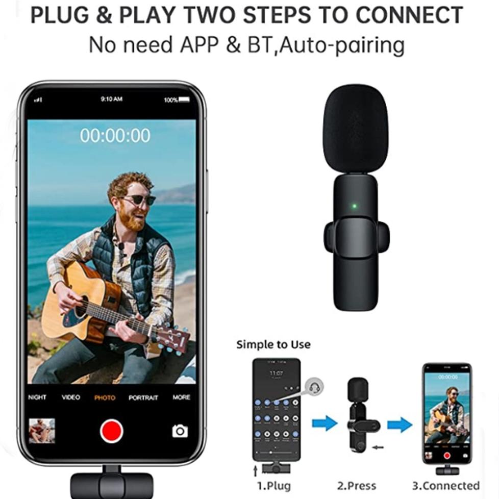 CUCI GUDANG LIVE SPECIAL LAVALIER WIRELESS MICROPHONE RECORDING ANDROID APPLE HP ANCHOR OUTDOOR BLUE