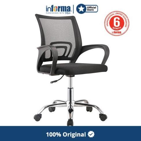 Informa G Zaki Kursi Kantor Sandaran Rendah - Hitam