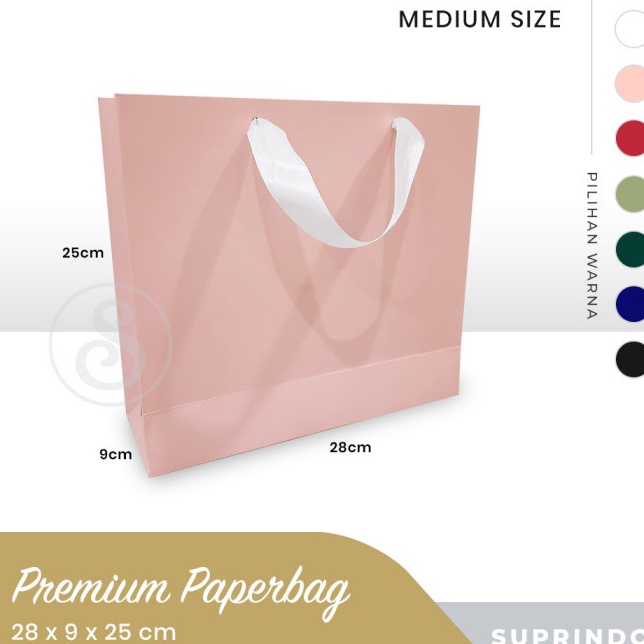 

❀Kirim Sekarang➶ Premium Paper bag SEDANG/MEDIUM uk. 28 x 9 x 25 cm Y35 ←