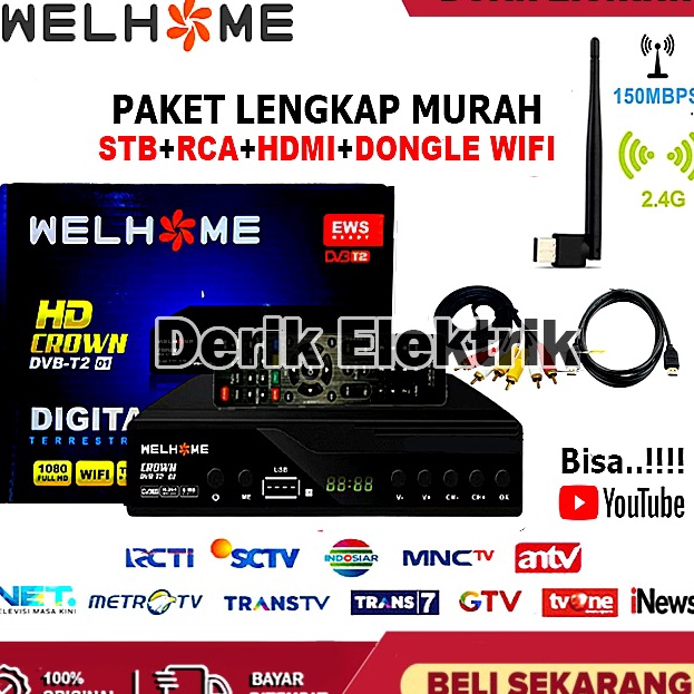 *New* SET TOP BOX TV DIGITAL WELHOME  DVB T2 EWS UHF HD / ALAT TV DIGITAL SET TOP BOX / STB TV DIGITAL / SET TOP BOX DIGITAL / SET BOX TV / SET BOX TV DIGITAL / SET BOX / SET BOX TV DIGITAL RECEIVER TV