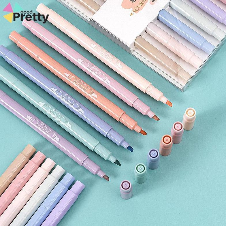 

Terbaru 6Pcs Spidol Highlighter Dua Sisi Ujung Lembut - Pd