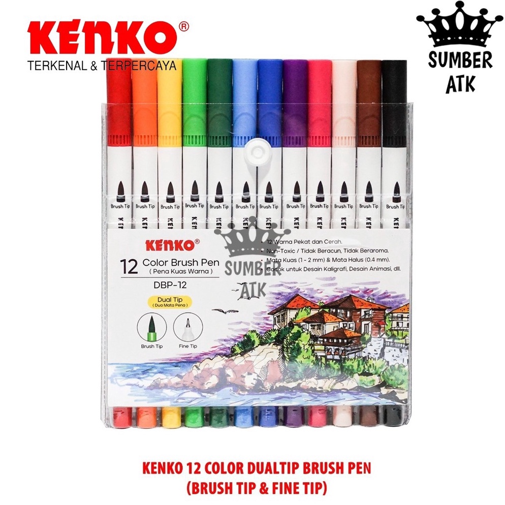 

hade -87 Color Brush Pen / Pena Kuas Warna KENKO DBP-12 / 12 Warna / Color 182