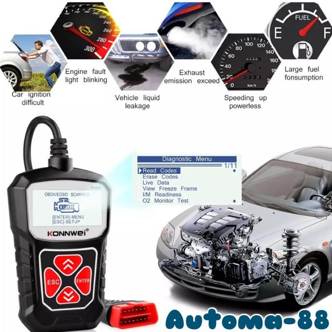 OBDII OBD2 OBD-2 OBD-II EOBD Car CAN Scanner ECU Mobil KONNWEI KW310