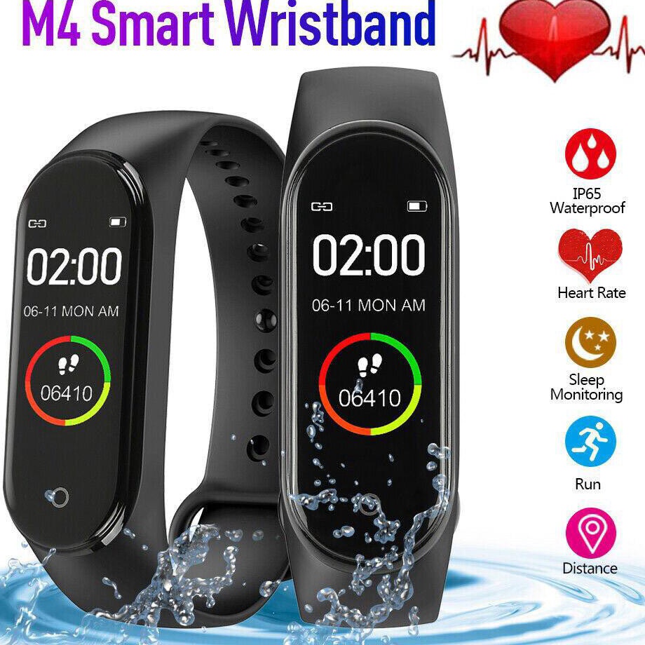 Ez M4 Smartwatch Jam Tangan Pintar Jam Tangan Cowok Smartband Sport Anti Air Support Android dan iOs