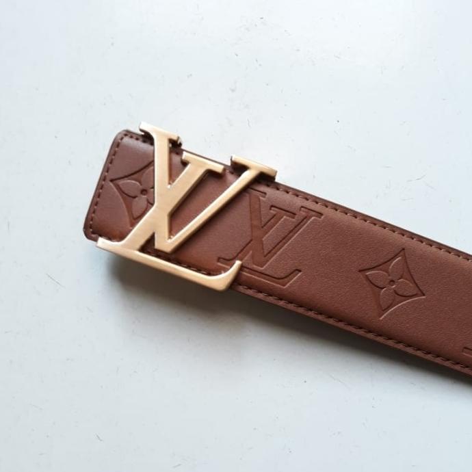 Gesper LV ikat pinggang emboss sabuk impor pria wanita