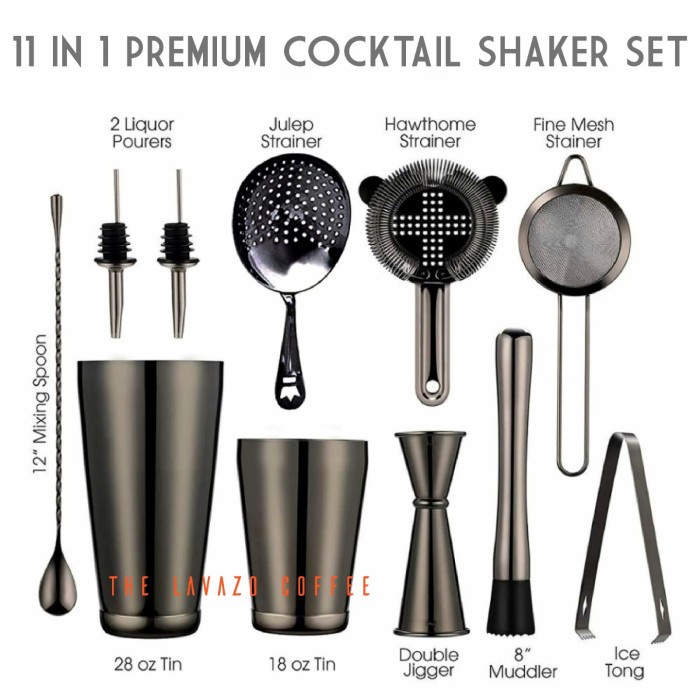 11 in 1 PREMIUM COCKTAIL SHAKER SET Paket Lengkap Alat Bartender Set