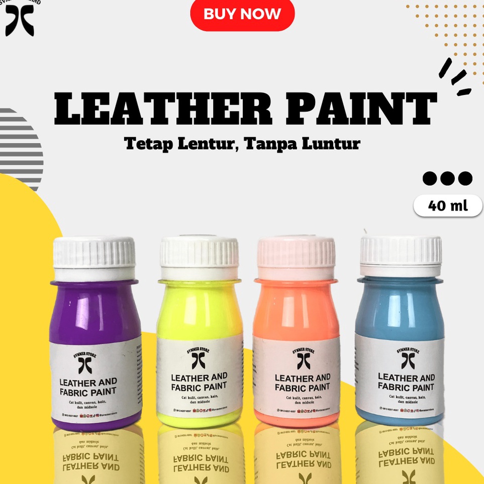 

➮Terlaris✱ Cat Sepatu, Cat Tas, Cat Canvas, Suede, Cat Kulit, Dompet Leather Paint Untuk Bahan Sintesis/ Syntetic - SUMMER BRAND C88 ↕