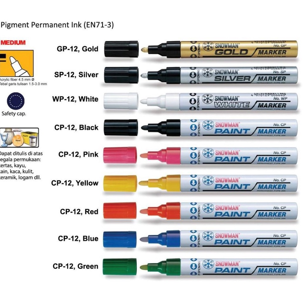 

Big Sale✥ SPIDOL PAINT MARKER SNOWMAN MEDIUM TIP G34 ✼