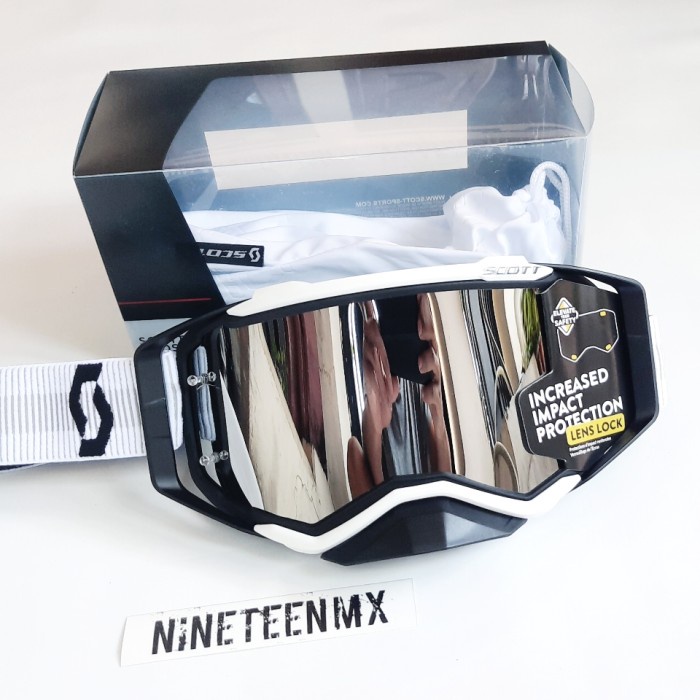 GOGGLE CROSS SCOTT PUTIH FULLSET 2 LENSA