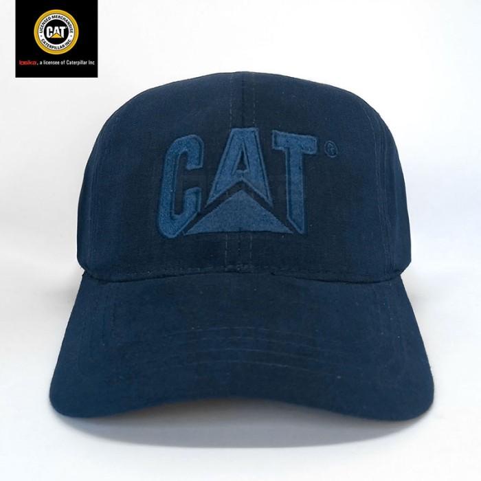 TERLARIS TOPI KANVAS NAVY CATERPILLAR OFFICIAL ORIGINAL