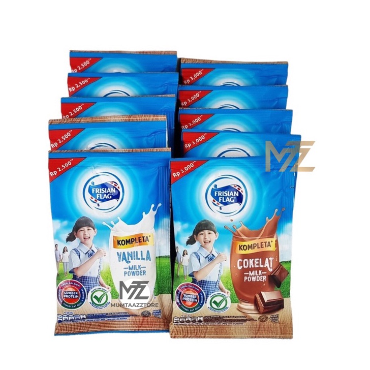 

SLKD9629 Terbaru ☘️MUMTAAZZTORE☘️ Frisian Flag Kompleta Susu Bubuk Vanilla Cokelat 10 Sachet